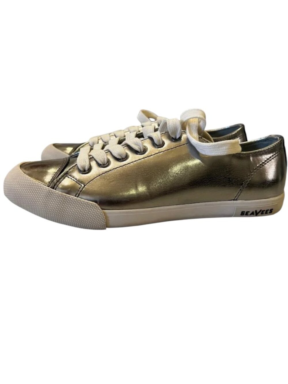 Seavees Army Issue Low Top Sneakers in Abalone Metallic Leather Sz 7.5